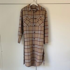 Wool plaid coat - Brown